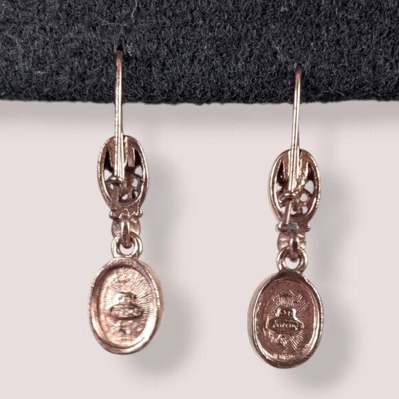 (2/$20) Avon Rose Gold Purple Glass Earrings - Picture 4 of 5
